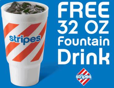 FREE 32 oz Fountain Drink at Stripes Stores