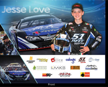 FREE Jesse Love Racing Signed Hero Card