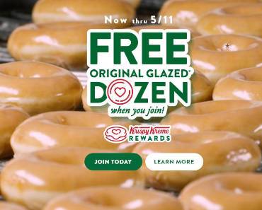 FREE Original Glazed Dozen Doughnuts at Krispy Kreme